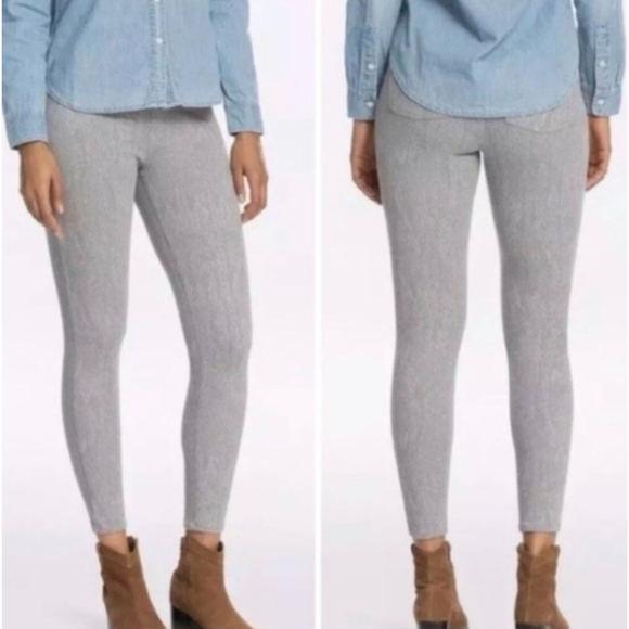 SPANX Jean-ish Ankle Leggings Gray Python - Picture 1 of 5